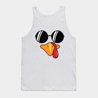 Funny Cute Happy Merry Thanksgiving turkey face Tank Top